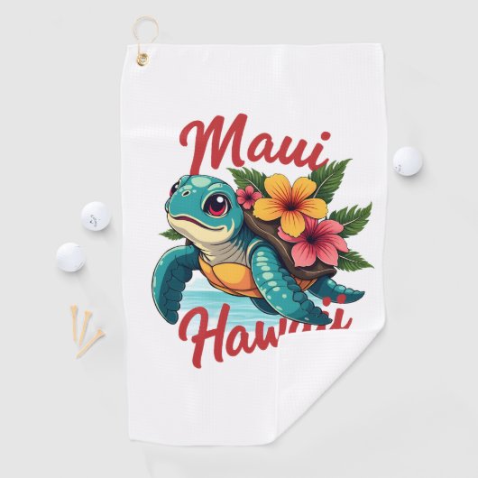 Maui Hawaii T Shirt Girl Women Kids Sea Turtle Haw Golfhandtuch (Insitu)