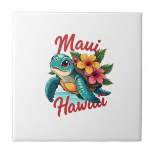 Maui Hawaii T-Shirt Mädchen Frauen Kinder Meeressc Fliese
