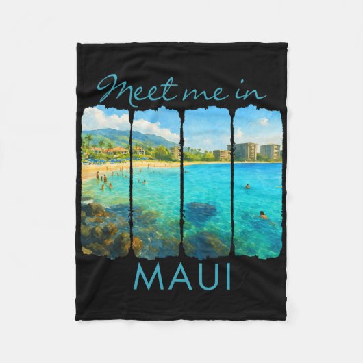 Maui Hawaii Traveling Trip Brushstroke Meet Me In Fleecedecke (Vorderseite)