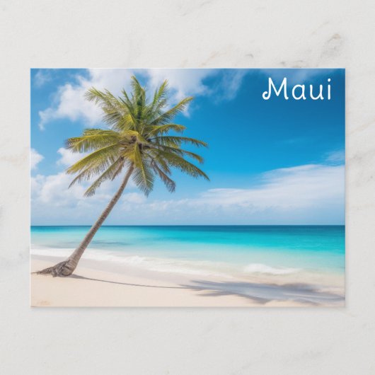 Maui Hawaii Tropical Beach Palm Trevel Travel Postkarte (Vorderseite)