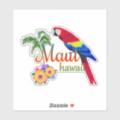 Maui Hawaii Tropical Island Parrot Aufkleber (Blatt)