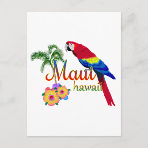 Maui Hawaii Tropical Island Parrot Postkarte