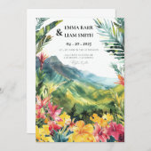 Maui Hawaii Tropical Wedding Einladung (Vorne/Hinten)