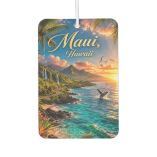Maui Hawaii Tropische Küstenlinie Reiseposter Autolufterfrischer