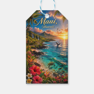 Maui Hawaii Tropische Küstenlinie Reiseposter Geschenkanhänger