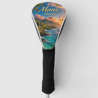Maui Hawaii Tropische Küstenlinie Reiseposter Golf Headcover