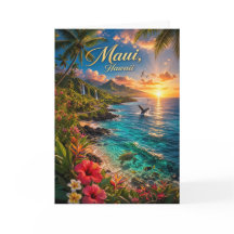 Maui Hawaii Tropische Küstenlinie Reiseposter