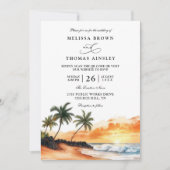 Maui Hawaii Tropische Strand Elegante QR-Code-Hoch Einladung (Vorderseite)