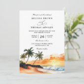 Maui Hawaii Tropische Strand Elegante QR-Code-Hoch Einladung (Stehend Vorderseite)