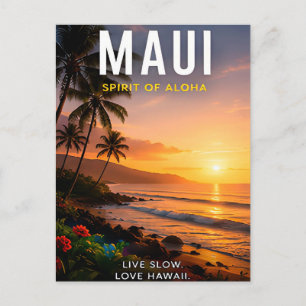 🌺 Maui Hawaii Tropischer Sonnenuntergang 🌅 Postkarte