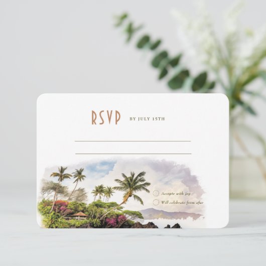 Maui Hawaii UAWG Wedding Insert Destination Einladung (Stehend Vorderseite)