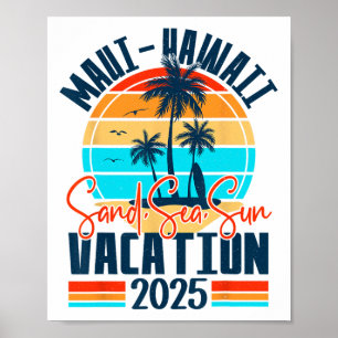 Maui Hawaii Urlaub 2025 Souvenir passende Familie Poster