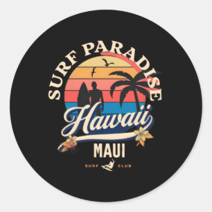 Maui Hawaii Vacation Surf Paradies Runder Aufkleber