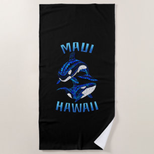 Maui Hawaii Vacation Tribal Orcas Strandtuch