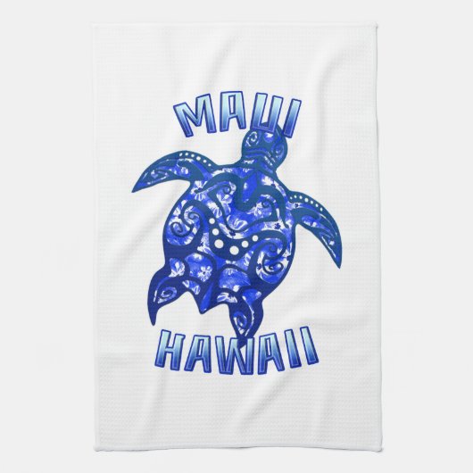Maui Hawaii Vacation Tribal Turtle Geschirrtuch (Vertikal)