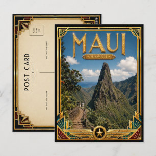 Maui Hawaii Vintage Art Deco Golden Age Postkarte