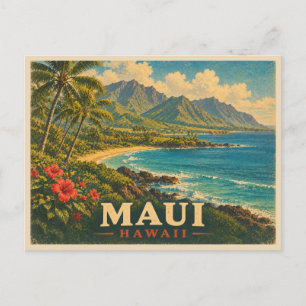 Maui Hawaii Vintage Reise Postkarte