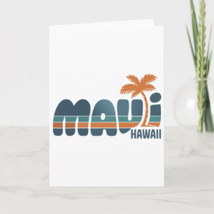 Maui Hawaii Vintage-Surfstrand Surfen 70er Retro Karte