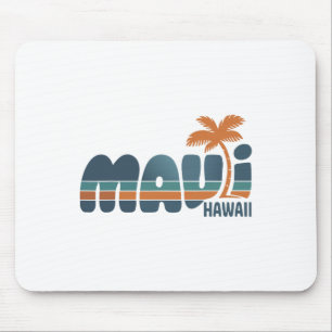 Maui Hawaii Vintage Surfstrand Surfen 70er Retro  Mousepad