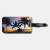 Maui Hawaiian Sunset Palm Tree Gepäckanhänger (Rückseite horizontal)
