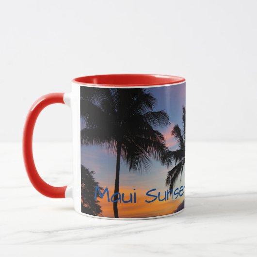 Maui Hawaiian Sunset Palm Tree Tasse (Links)
