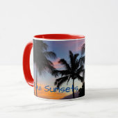 Maui Hawaiian Sunset Palm Tree Tasse (Vorderseite Links)
