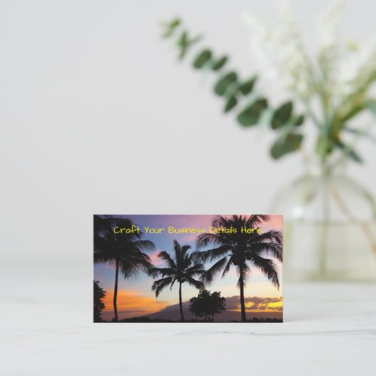 Maui Hawaiian Sunset Palm Tree Visitenkarte (Stehend Vorderseite)