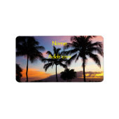 Maui Hawaiian Sunset Palm Trees Adressaufkleber (Vorne)