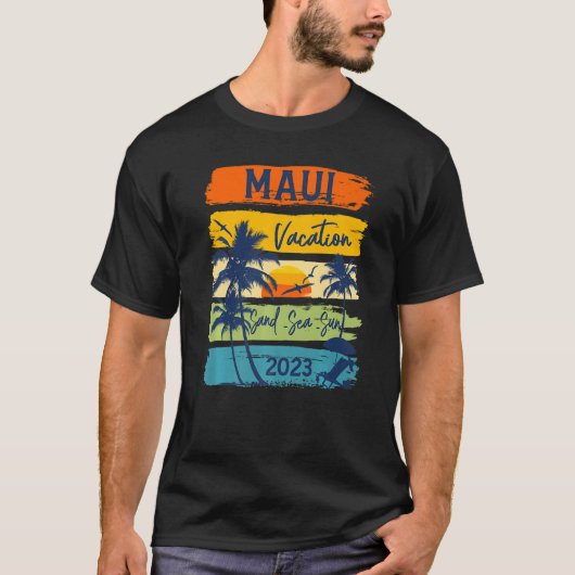 Maui Hawaiian Vacation 2023 Matching Family Group T-Shirt (Vorderseite)