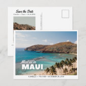 Maui-Hochzeits-QR-Code-Strand Save-the-Date-Postka Postkarte (Vorne/Hinten)