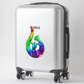 Maui Honu Tribal Hook Neon Rainbow Aufkleber (Koffer)
