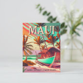 Maui Insel Hawaii tropische Sonnenuntergang Palme  Postkarte (Stehend Vorderseite)