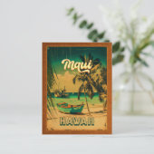 Maui Island Hawaii Retro Palmen 60er Souvenirs Postkarte (Stehend Vorderseite)