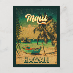 Maui Island Hawaii Retro Palmen 60er Souvenirs Postkarte
