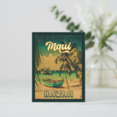 Maui Island Hawaii Retro Palmen 60er Souvenirs Postkarte (Stehend Vorderseite)