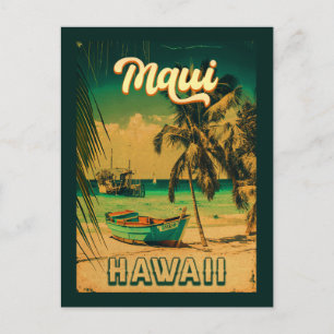 Maui Island Hawaii Retro Palmen 60er Souvenirs Postkarte