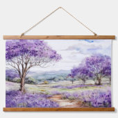 Maui Jacaranda-Bäume Wandteppich Mit Holzrahmen (Vorne)