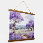 Maui Jacaranda-Bäume Wandteppich Mit Holzrahmen (Gewinkelt)