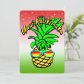 Maui Kalikimaka Pun Hawaiian Weihnachtsananas Einladung (Stehend Vorderseite)