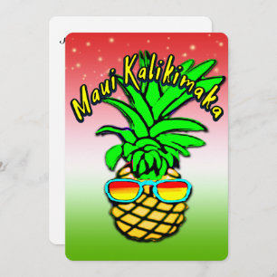 Maui Kalikimaka Pun Hawaiian Weihnachtsananas Einladung