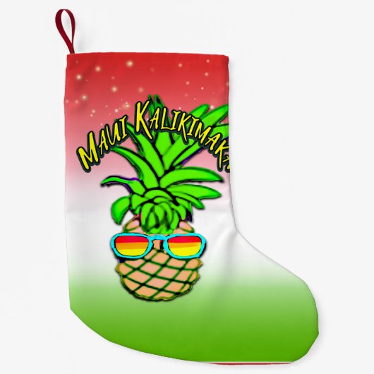 Maui Kalikimaka Pun Hawaiian Weihnachtsananas Kleiner Weihnachtsstrumpf (Vorderseite)