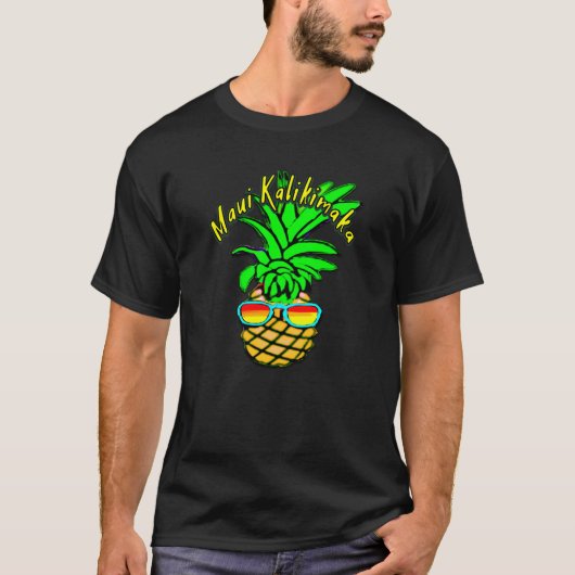 Maui Kalikimaka Pun Hawaiian Weihnachtsananas T-Shirt (Vorderseite)