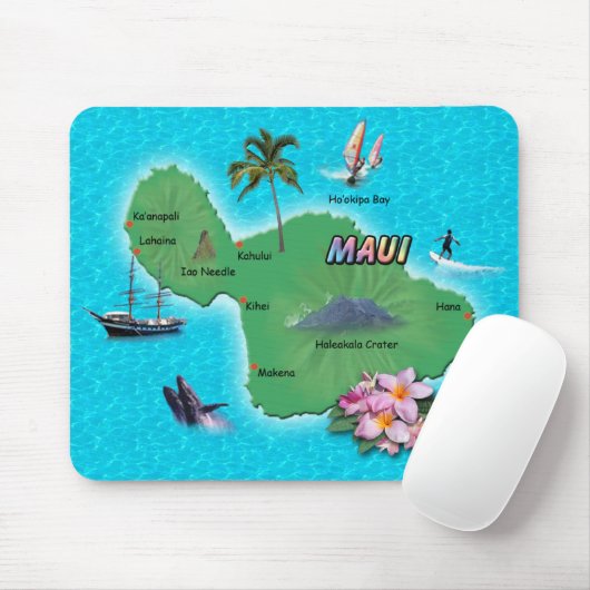 Maui-Karte Mousepad (Mit Mouse)