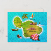 Maui Karte Postkarte (Vorne/Hinten)