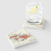 Maui, Lanai, hawaiische Insel-Stein Molokais Steinuntersetzer (Seitenansicht)