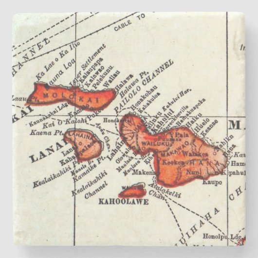 Maui, Lanai, hawaiische Insel-Stein Molokais Steinuntersetzer (Vorderseite)