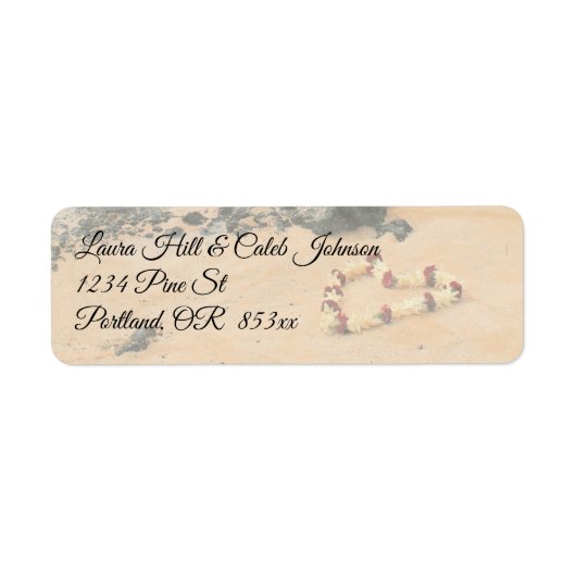 Maui Lei auf dem Etikett für die Adresse des gehei (Vorne)