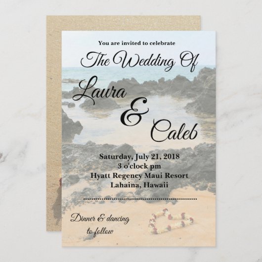 Maui Lei auf der Einladung zum geheimen Beach Hoch (Vorne/Hinten)