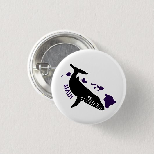 Maui - Lila Hawaii-Inseln Humpback Button (Vorne & Hinten)
