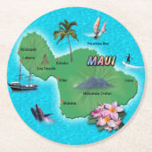 Maui Map Drink Untersetzer (Vorderseite)